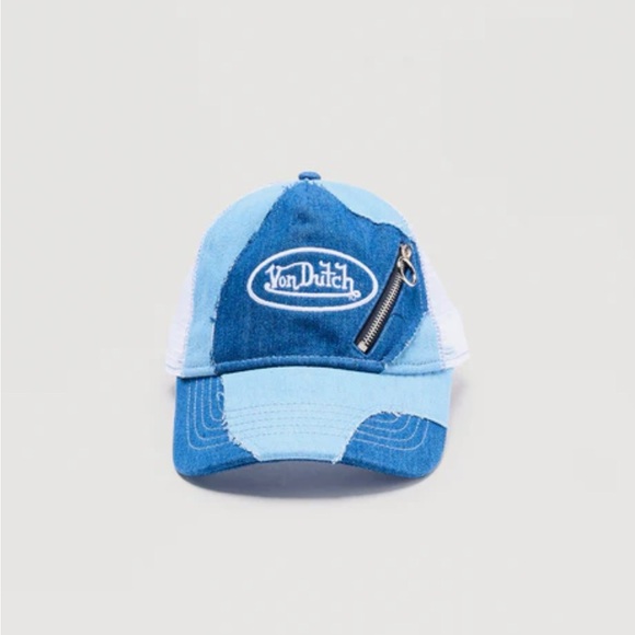Von Dutch Denim Blue Cap with Zipper - Picture 1 of 2